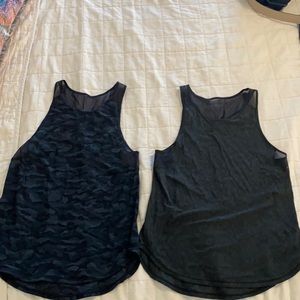Set of two camo lululemon sculpt tanks size 4